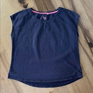 Boden Navy Cap Sleeve Cotton Tee - Size M - EUC